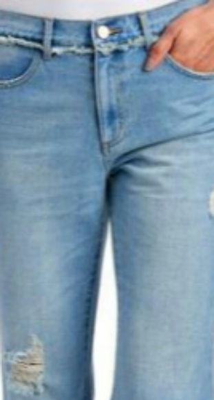 Wide flare asymmetrical fray jean - Picture 3 of 5